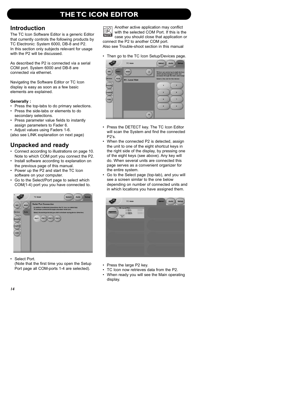 The tc icon editor, Introduction, Unpacked and ready | TC electronic SDN BHD P2 User Manual | Page 16 / 41