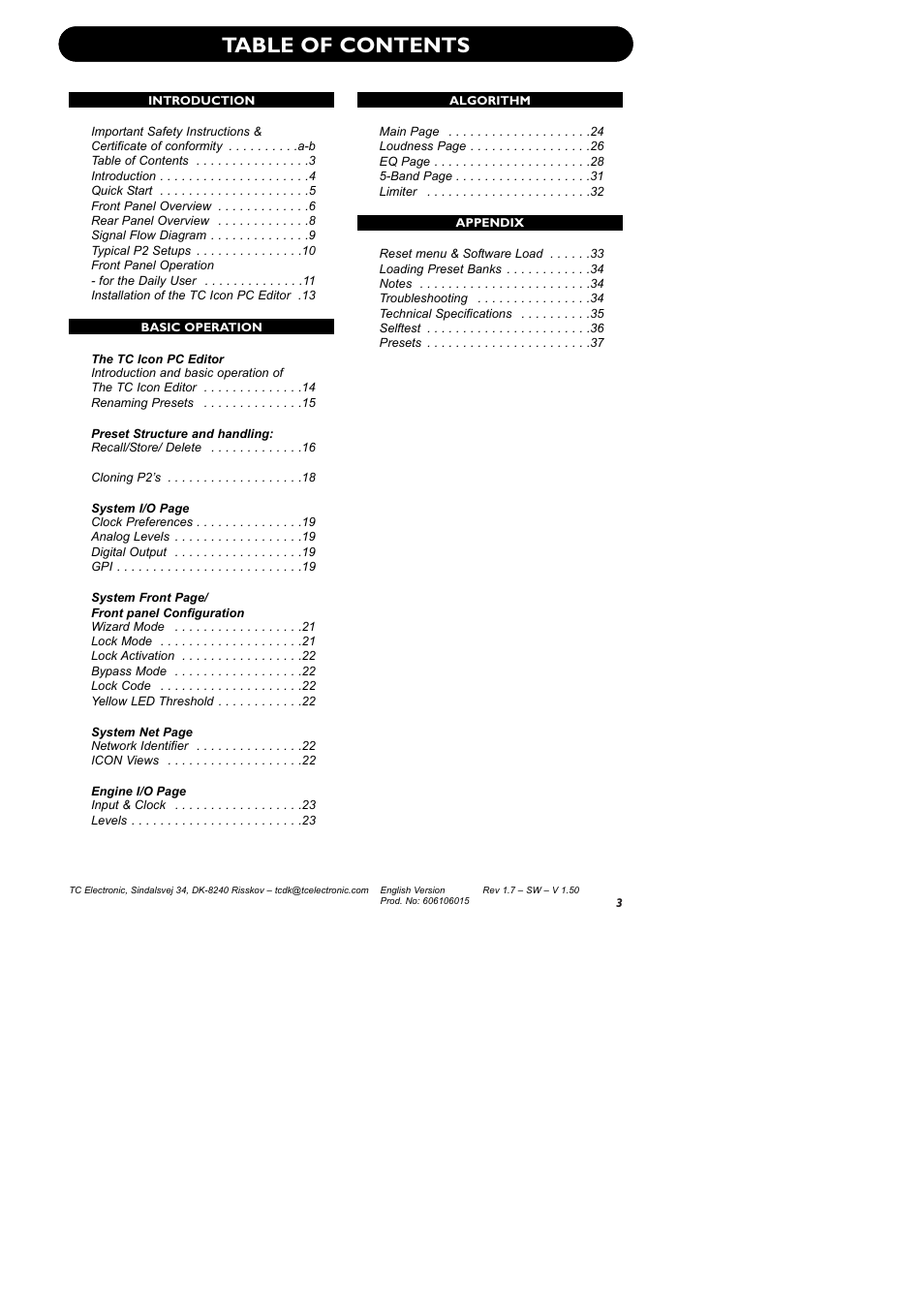 TC electronic SDN BHD P2 User Manual | Page 5 / 41