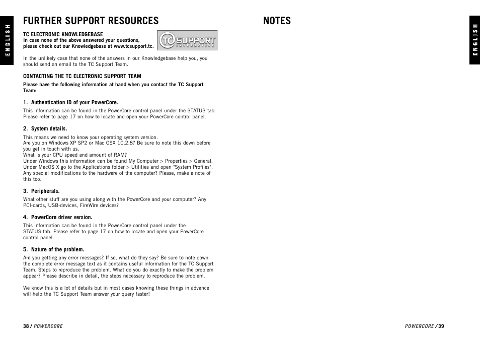 Further support resources | TC electronic SDN BHD PowerCore User Manual | Page 21 / 22