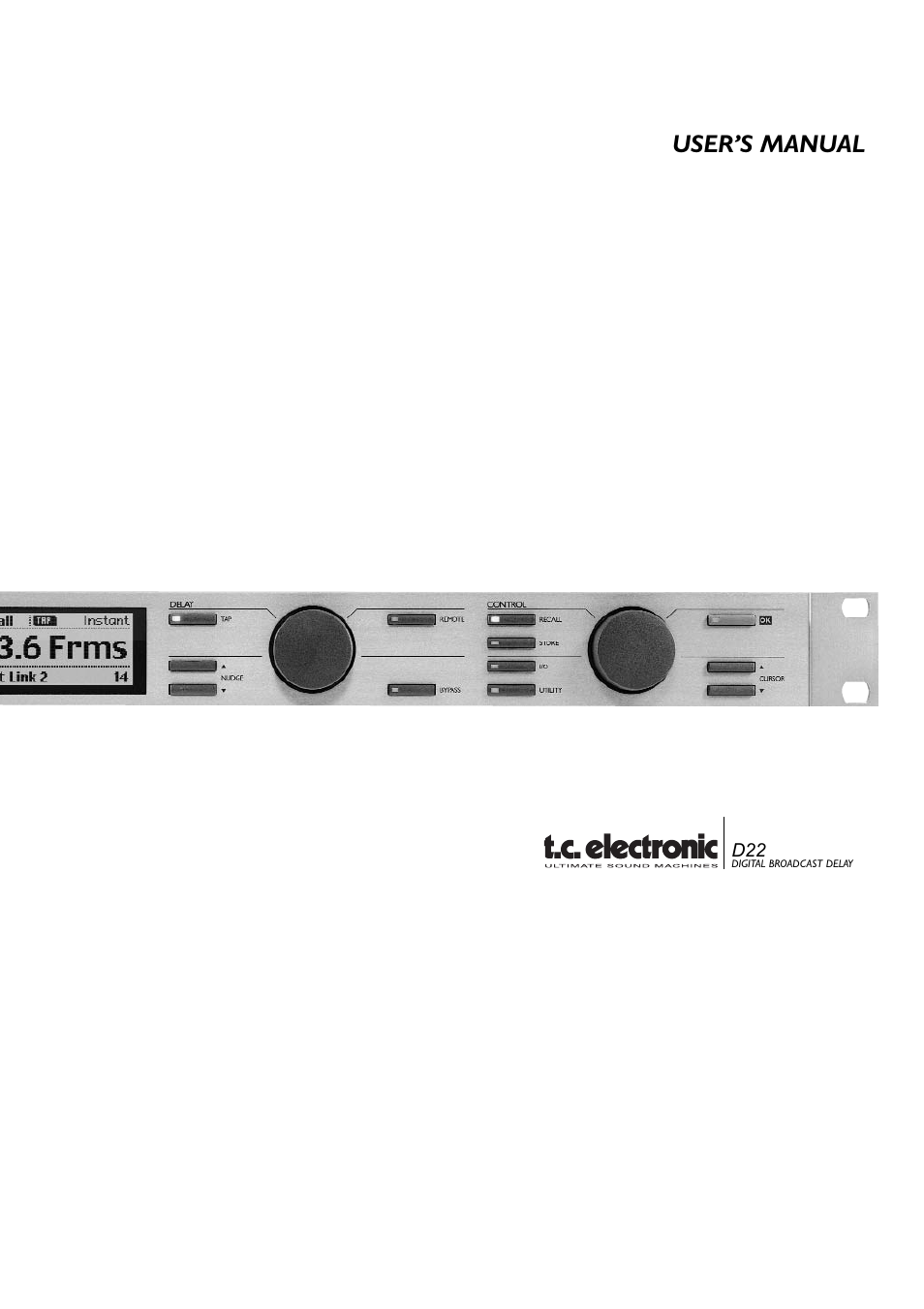 TC electronic SDN BHD D22 User Manual | 30 pages