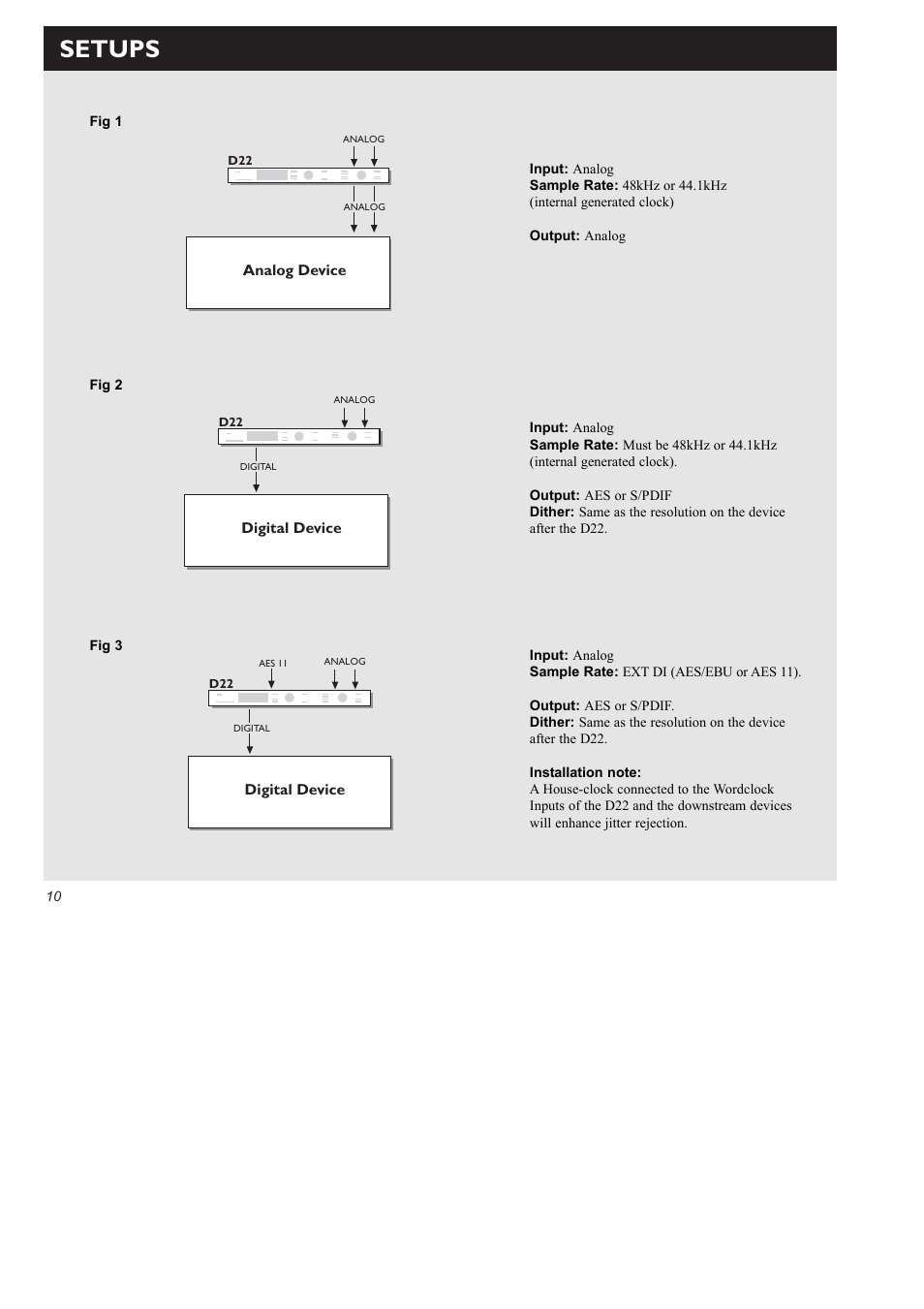 Setups | TC electronic SDN BHD D22 User Manual | Page 12 / 30