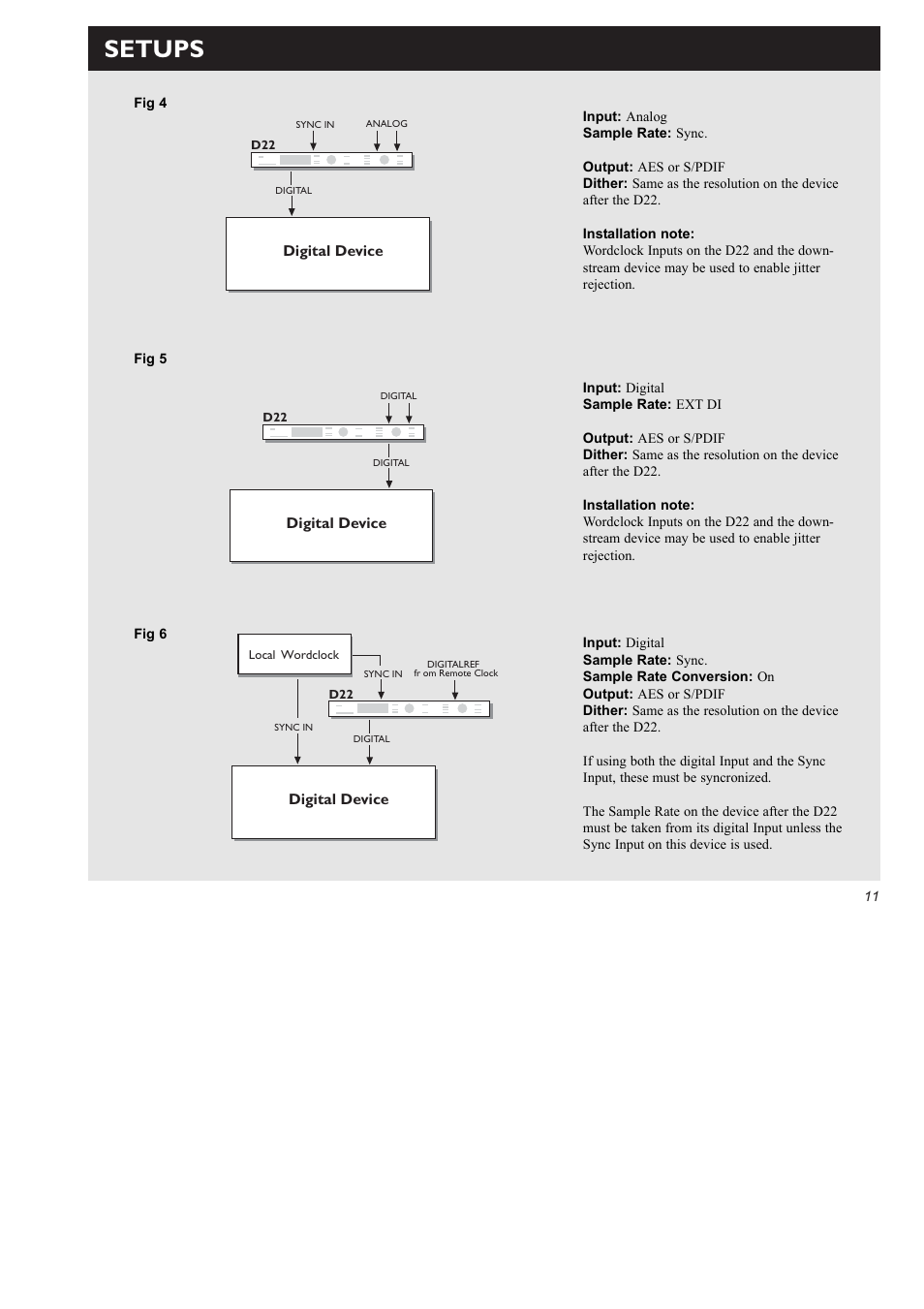 Setups | TC electronic SDN BHD D22 User Manual | Page 13 / 30