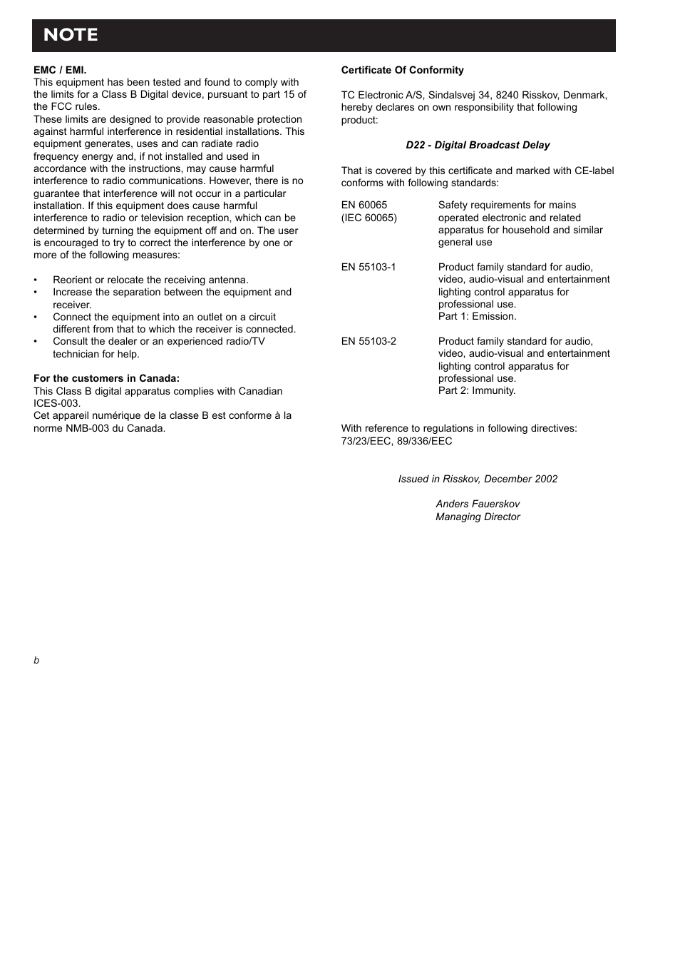 TC electronic SDN BHD D22 User Manual | Page 4 / 30