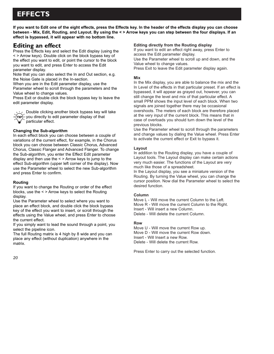 Effects, Editing an effect | TC Electronic G-Force User Manual | Page 22 / 63