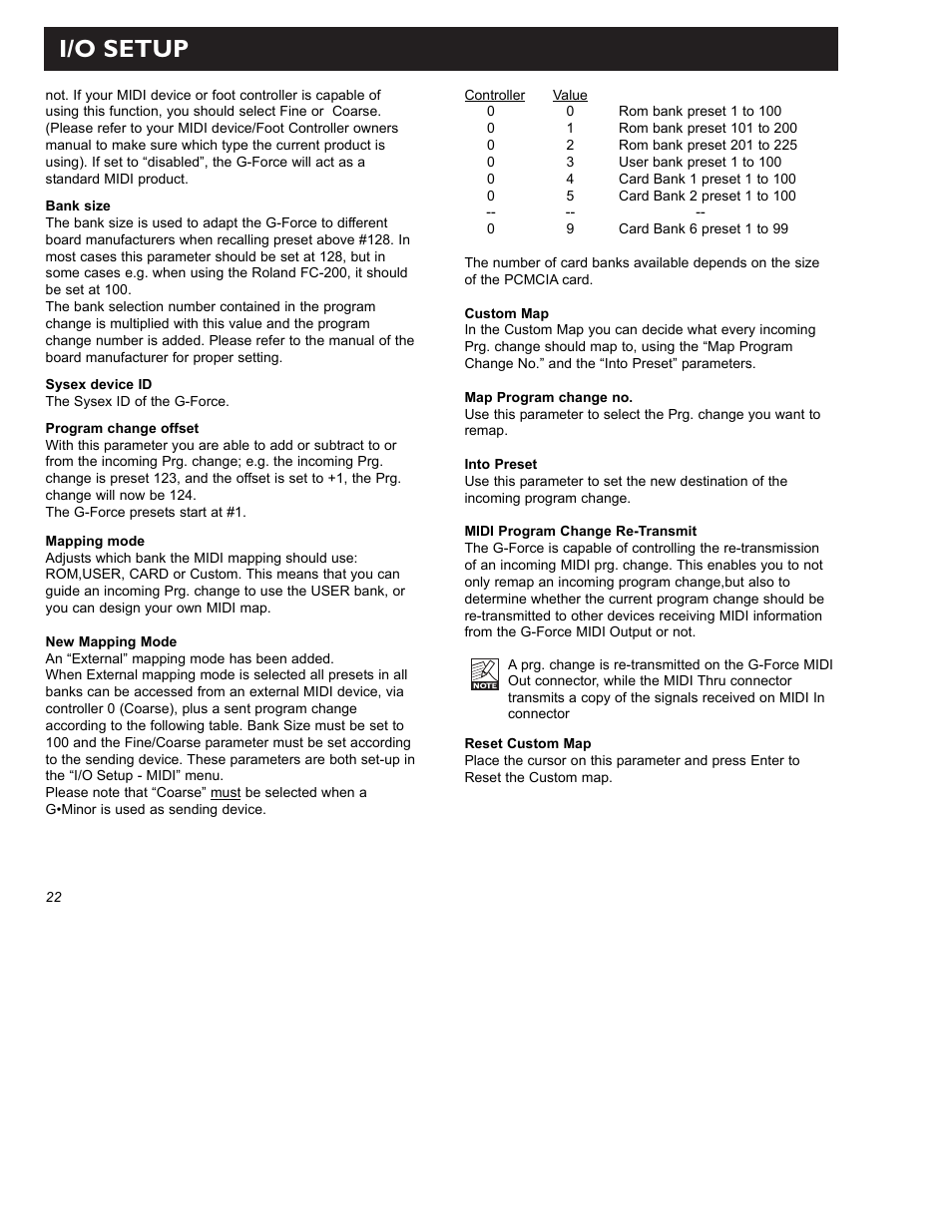 I/o setup | TC Electronic G-Force User Manual | Page 24 / 63