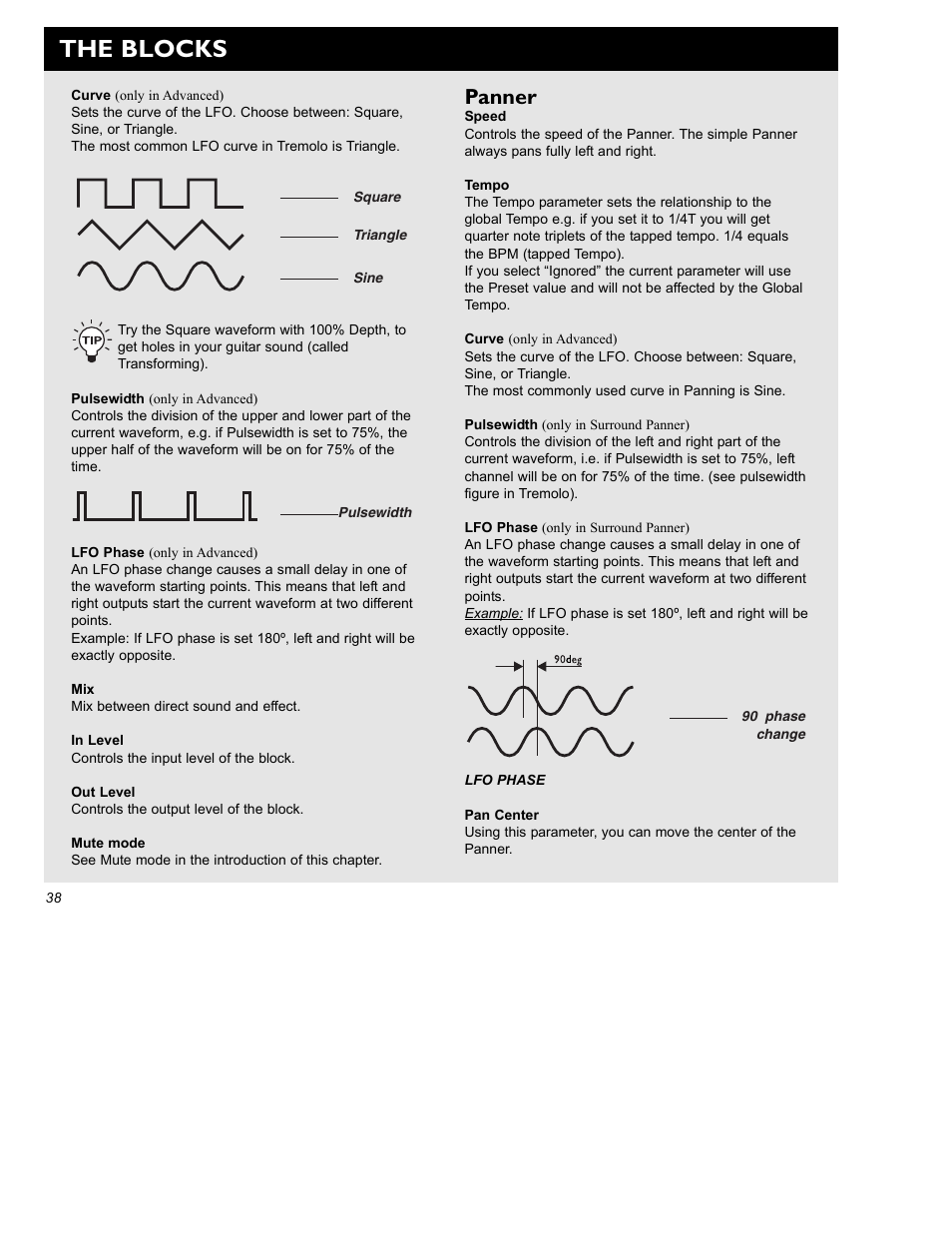 The blocks, Panner | TC Electronic G-Force User Manual | Page 40 / 63