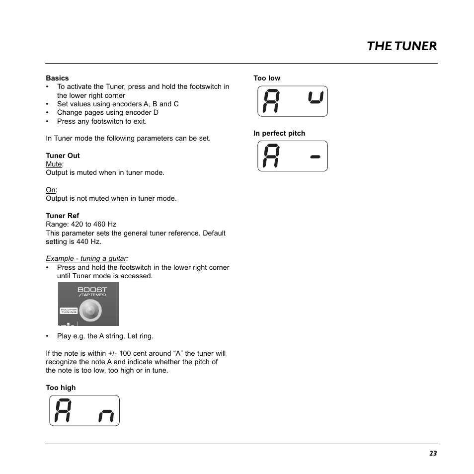 The tuner | TC Electronic G-Natural User Manual | Page 25 / 34