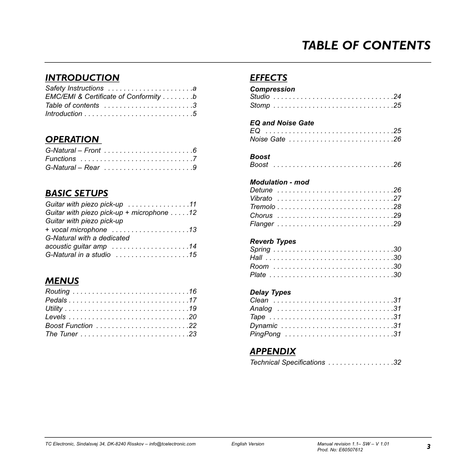 TC Electronic G-Natural User Manual | Page 5 / 34