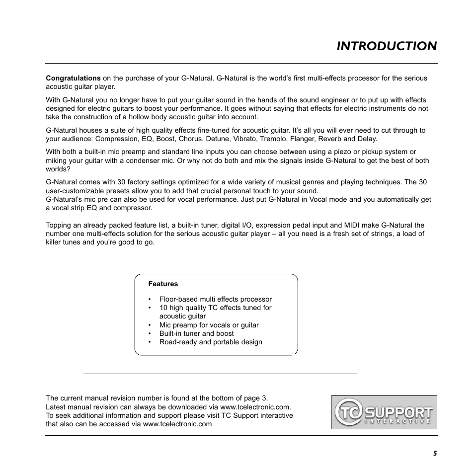 Introduction | TC Electronic G-Natural User Manual | Page 7 / 34
