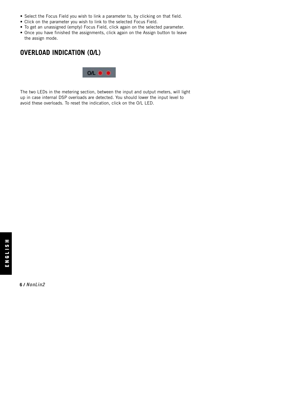 Overload indication (o/l) | TC Electronic NonLin2 TDM User Manual | Page 6 / 16