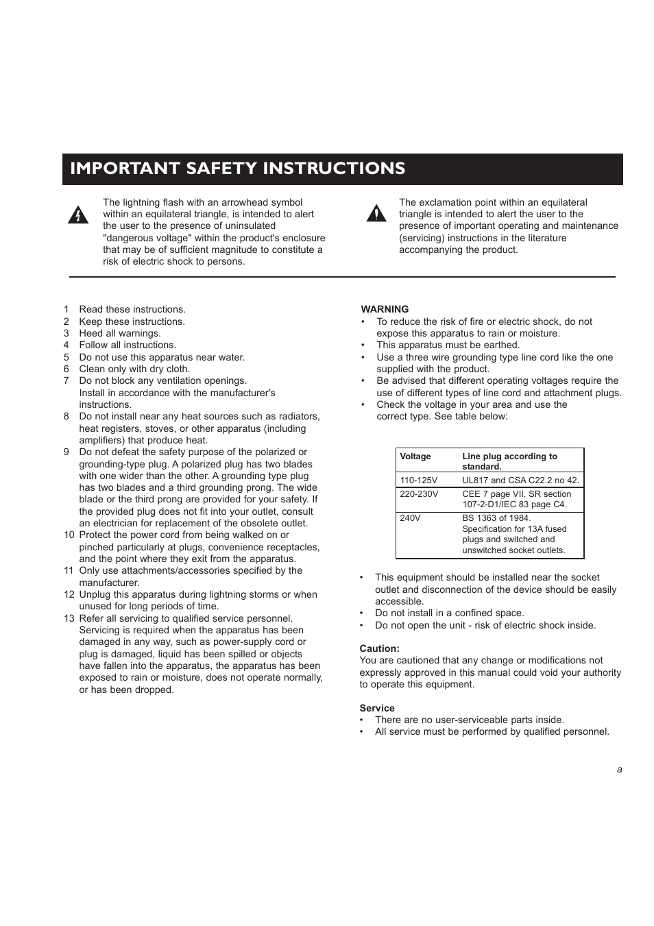 Important safety instructions | TC electronic SDN BHD M3000 User Manual | Page 3 / 78