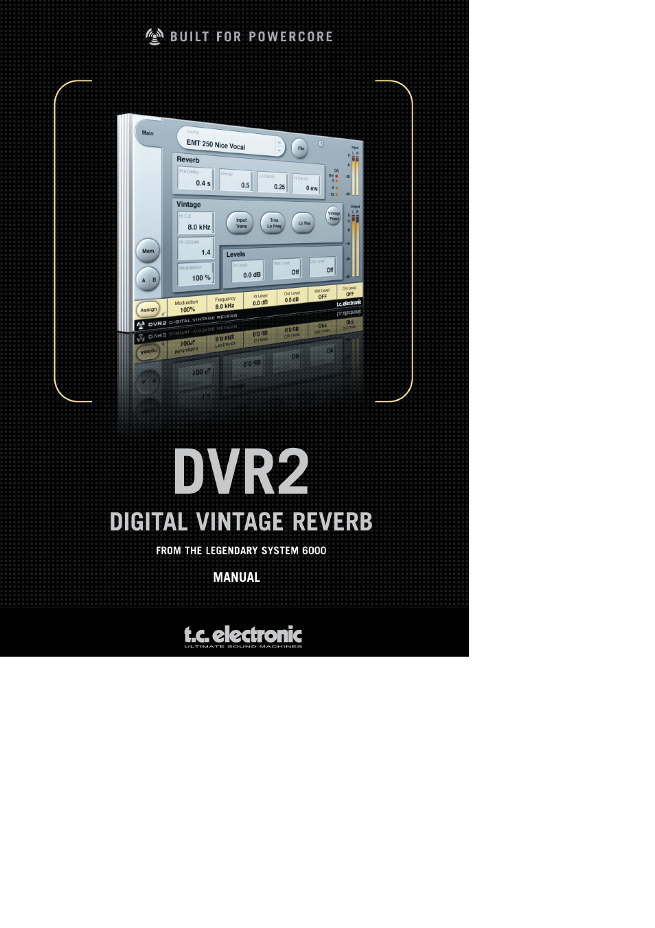 TC electronic SDN BHD Digital Vintage Reverb DVR2 User Manual | 16 pages