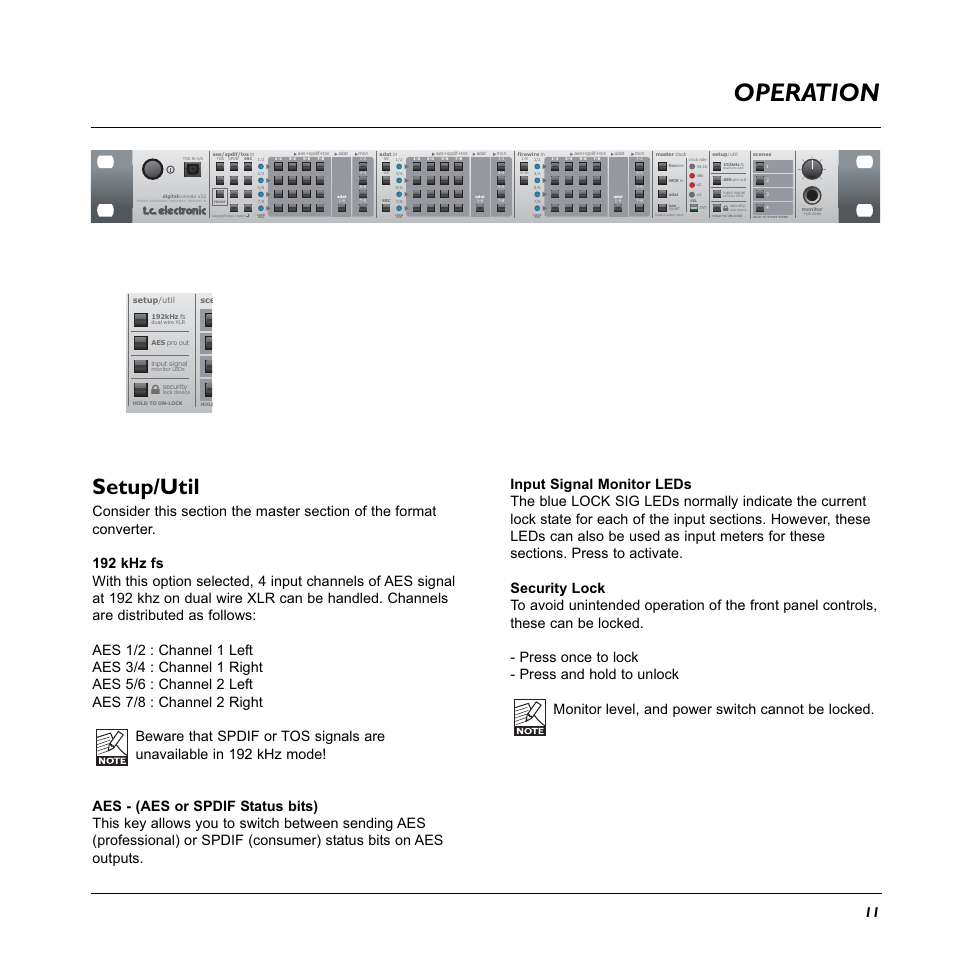 Operation, Setup/util | TC electronic SDN BHD x32 User Manual | Page 13 / 30