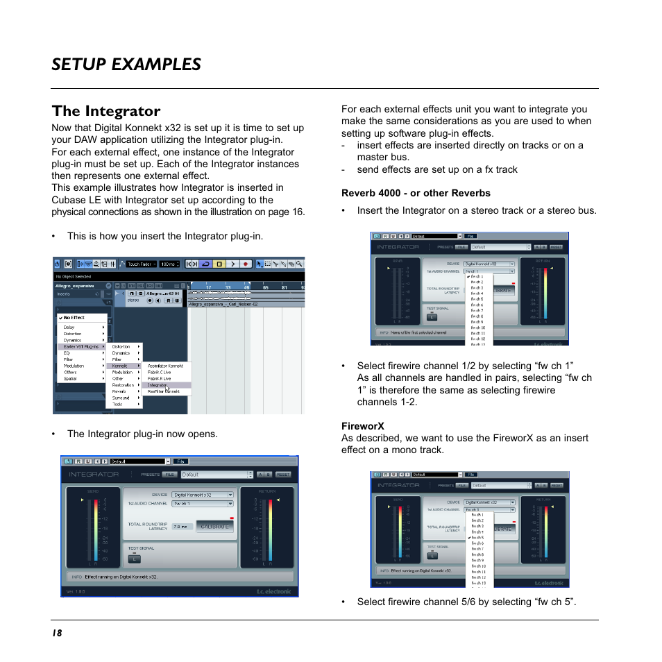 Setup examples, The integrator | TC electronic SDN BHD x32 User Manual | Page 20 / 30