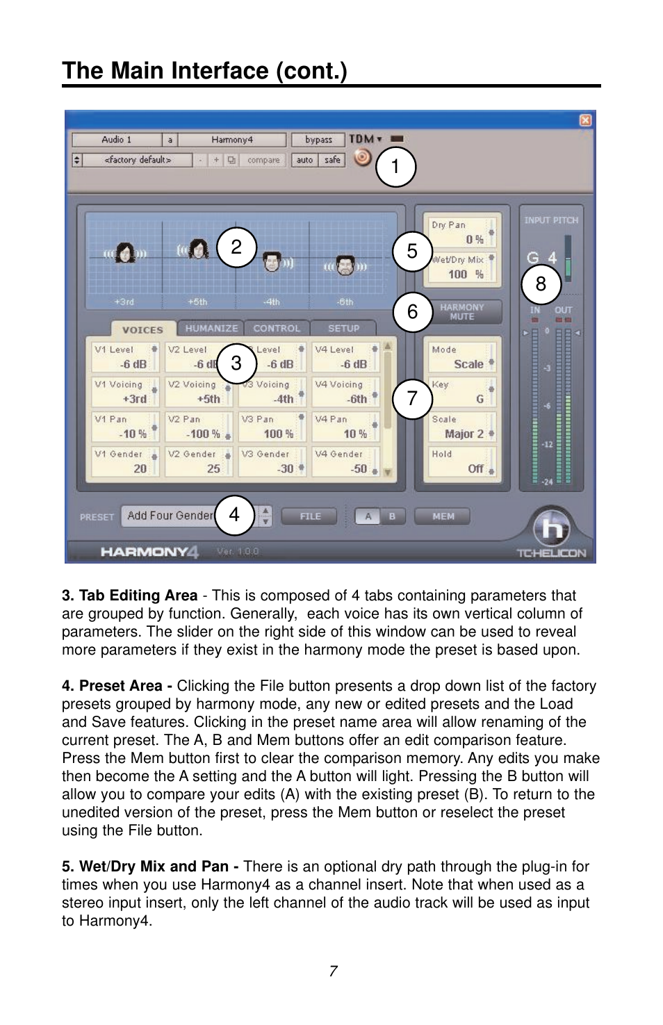 The main interface (cont.) | TC Electronic Harmony4 TDM User Manual | Page 7 / 22