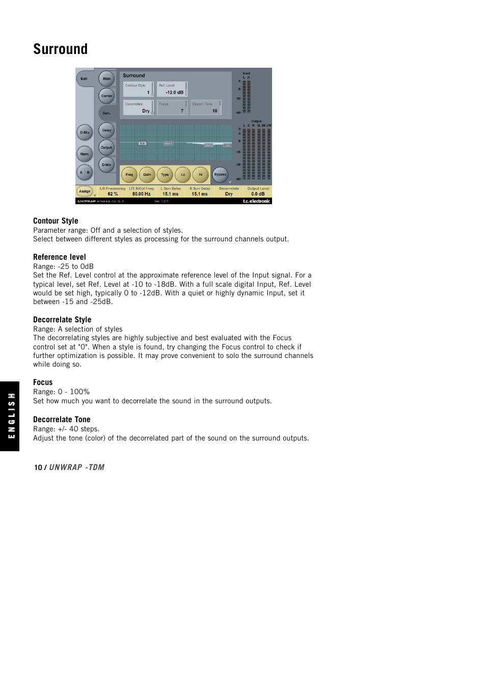 Surround | TC Electronic UnWrap TDM User Manual | Page 12 / 23