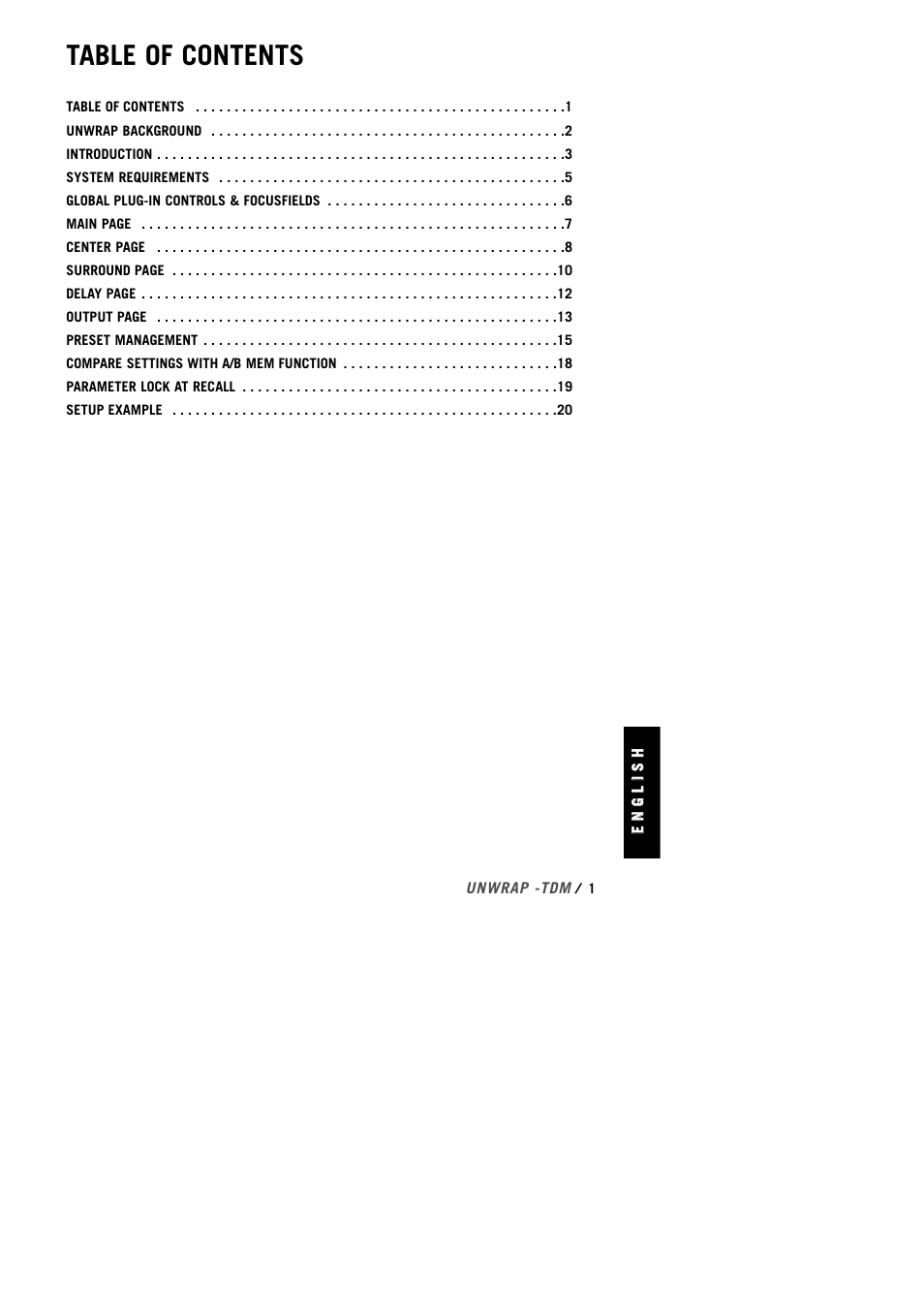 TC Electronic UnWrap TDM User Manual | Page 3 / 23