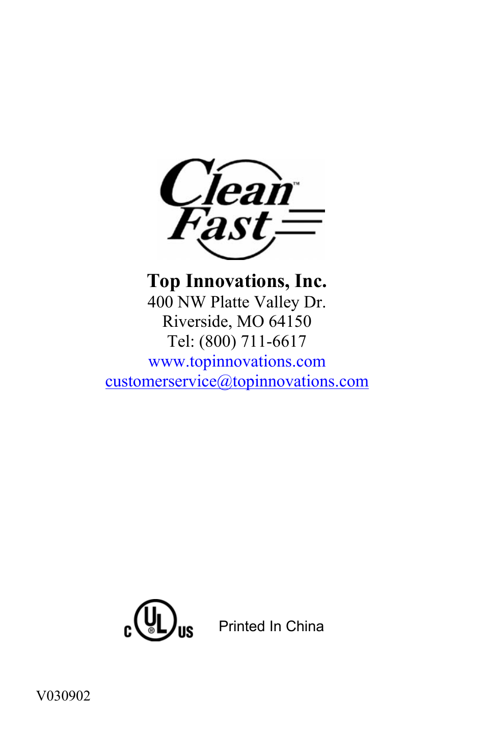 Top innovations, inc | Top Innovations CF-980 User Manual | Page 16 / 16