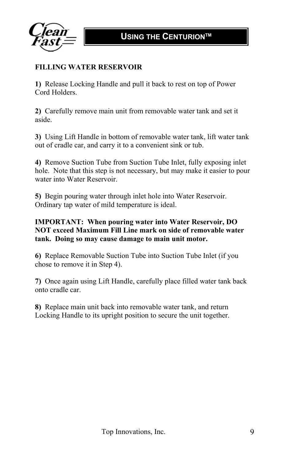 Top Innovations CF-980 User Manual | Page 9 / 16
