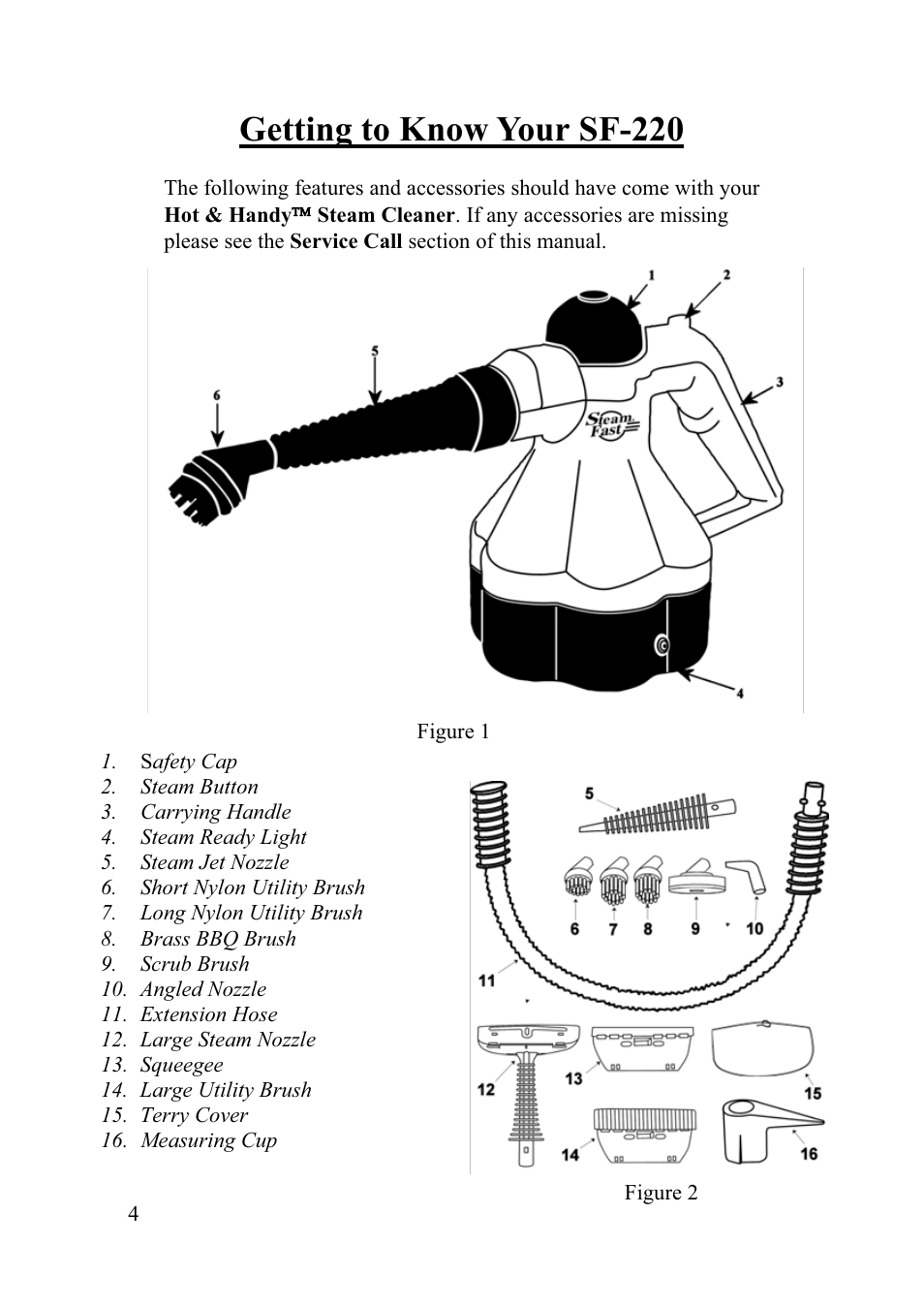 Getting to know your sf-220 | Top Innovations SF-220 User Manual | Page 4 / 12