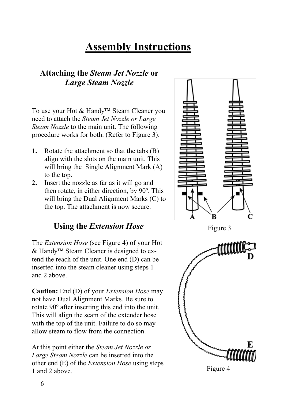 Assembly instructions, Using the extension hose | Top Innovations SF-220 User Manual | Page 6 / 12