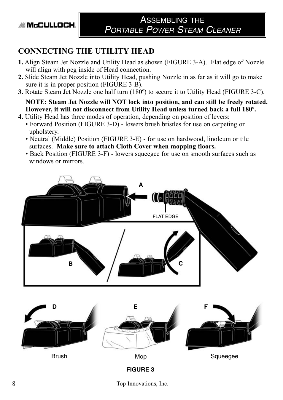 Connecting the utility head | Top Innovations MCCULLOCH MC1246 User Manual | Page 8 / 16