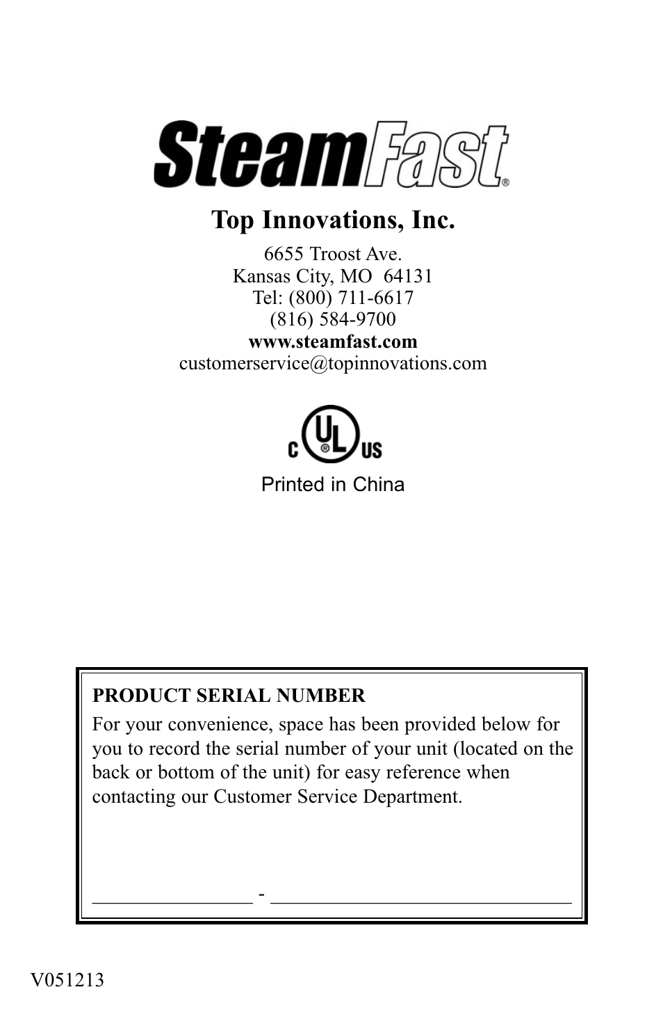 Top innovations, inc | Top Innovations SF-475 User Manual | Page 16 / 16