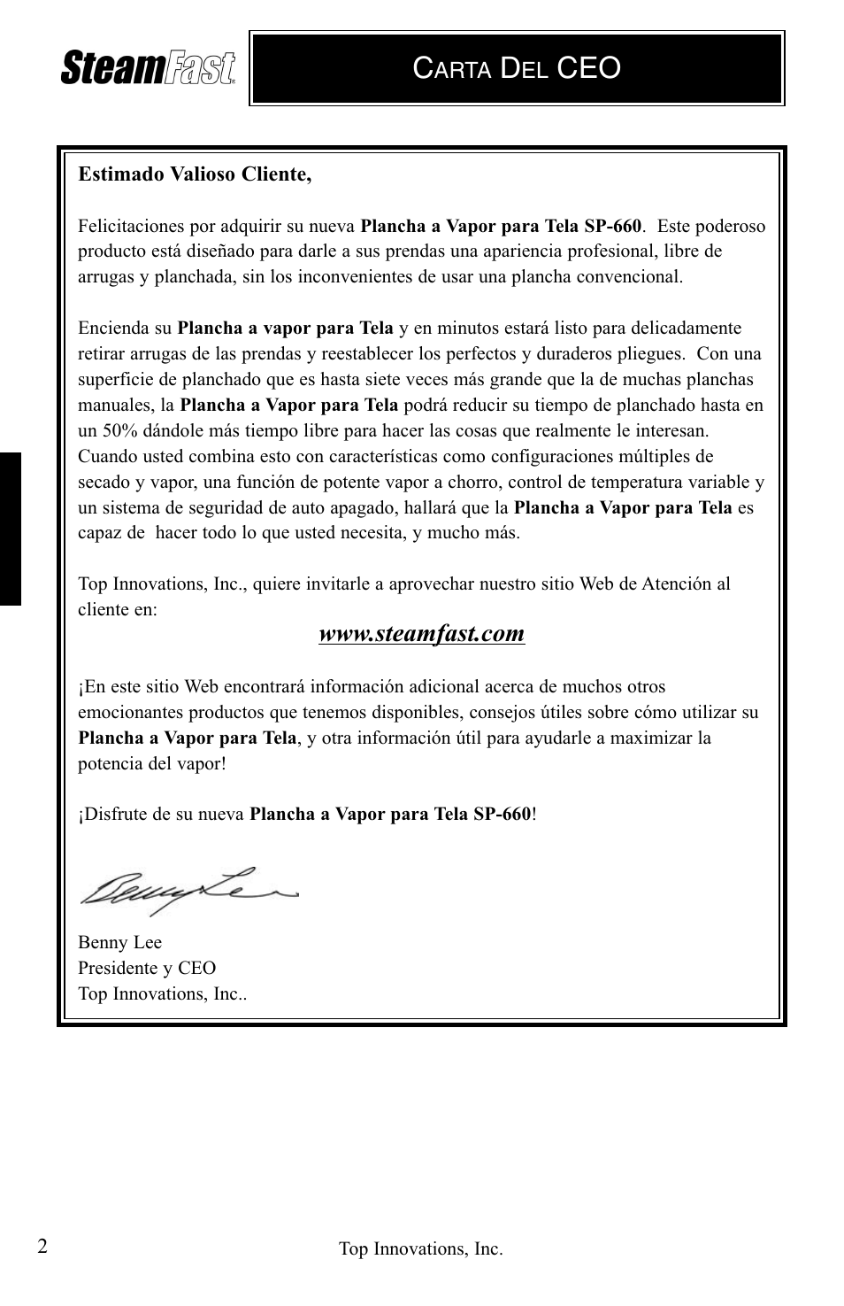 Top Innovations STEAM FAST SP-660 User Manual | Page 14 / 36