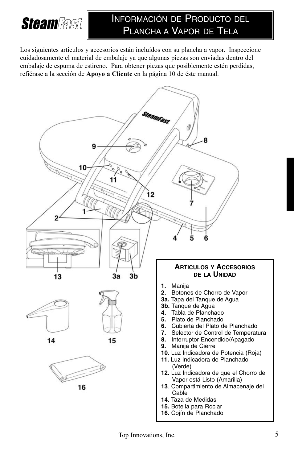 Top Innovations STEAM FAST SP-660 User Manual | Page 17 / 36