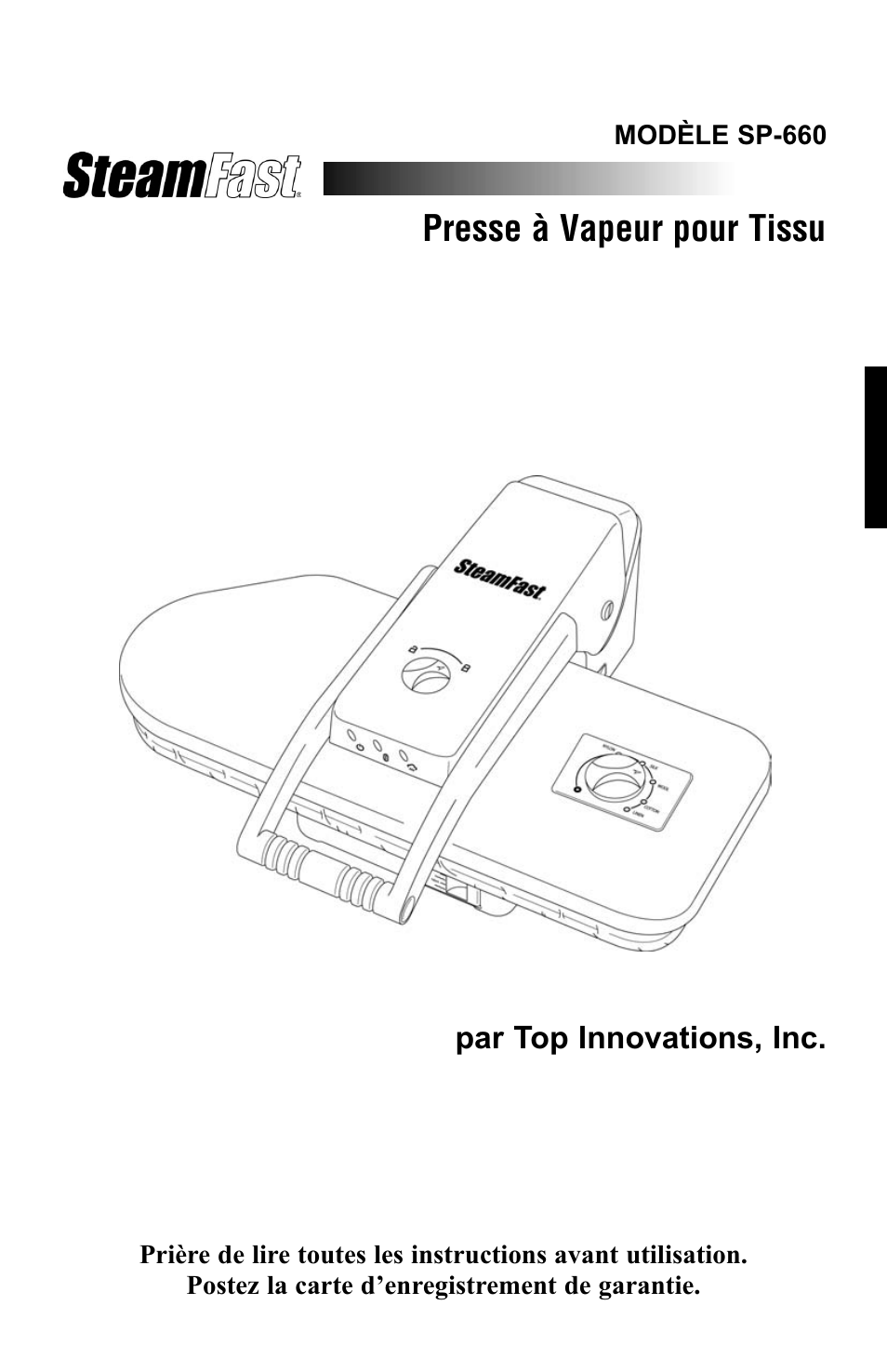 Presse à vapeur pour tissu | Top Innovations STEAM FAST SP-660 User Manual | Page 25 / 36