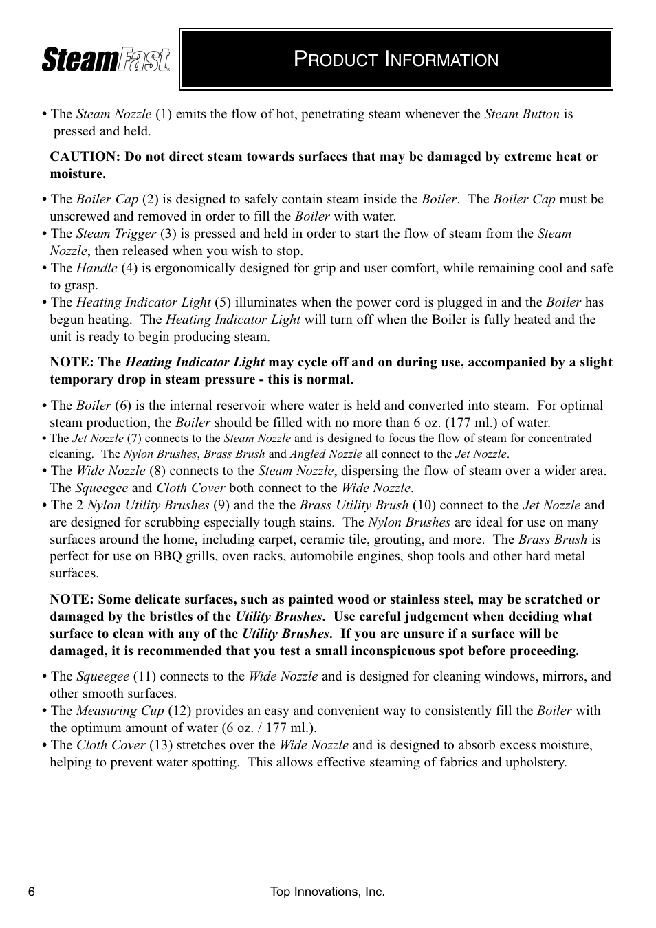 Top Innovations SF-226 User Manual | Page 6 / 16