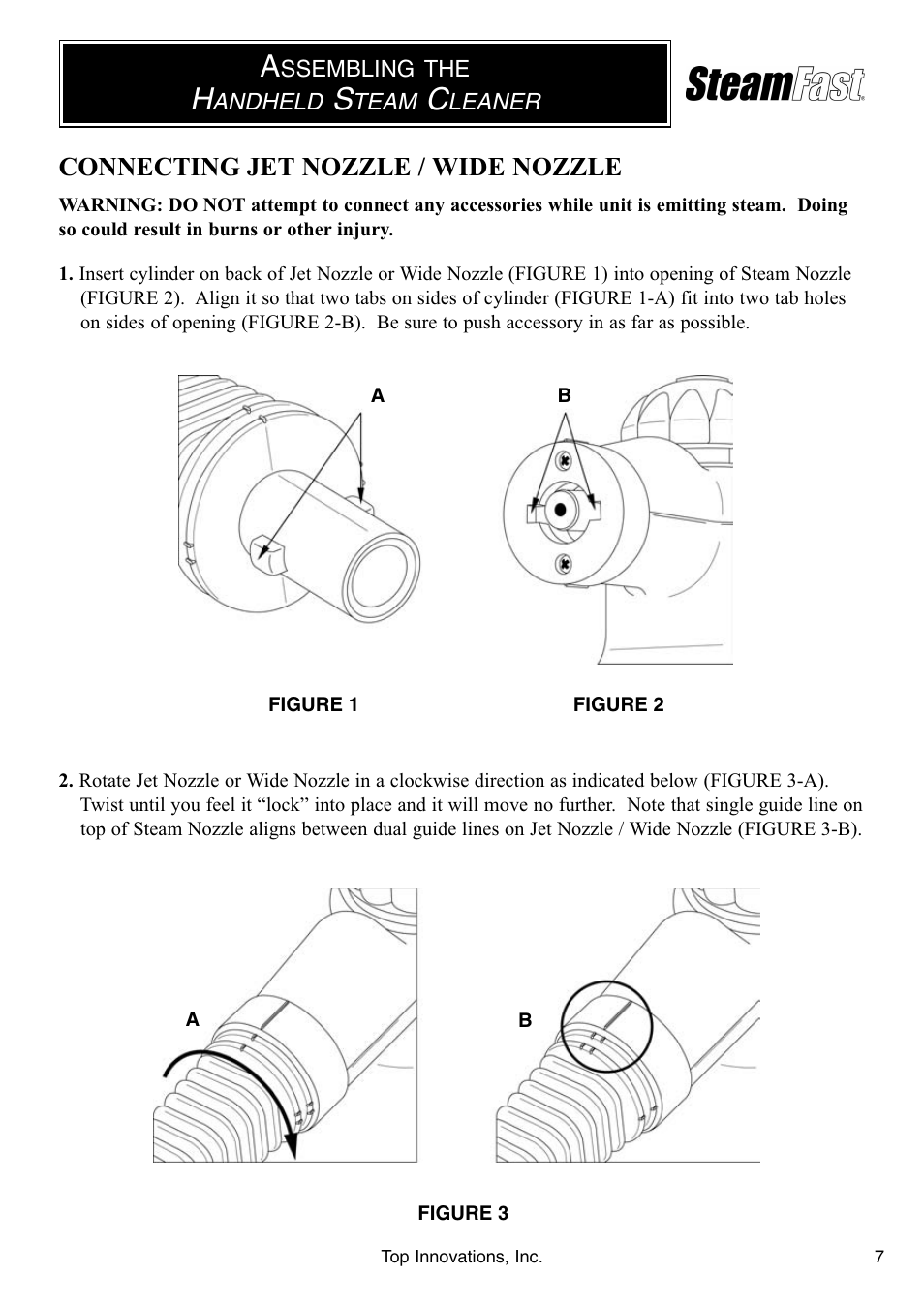 Connecting jet nozzle / wide nozzle | Top Innovations SF-226 User Manual | Page 7 / 16