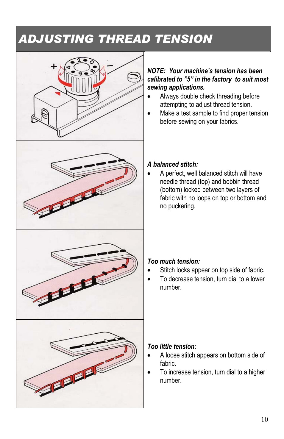 Adjusting thread tension | Top Innovations SP-403 User Manual | Page 11 / 22