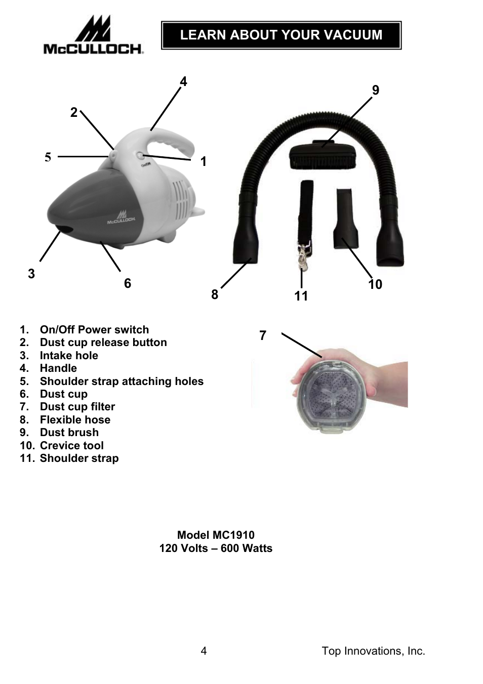 Top Innovations MC1910 User Manual | Page 5 / 11