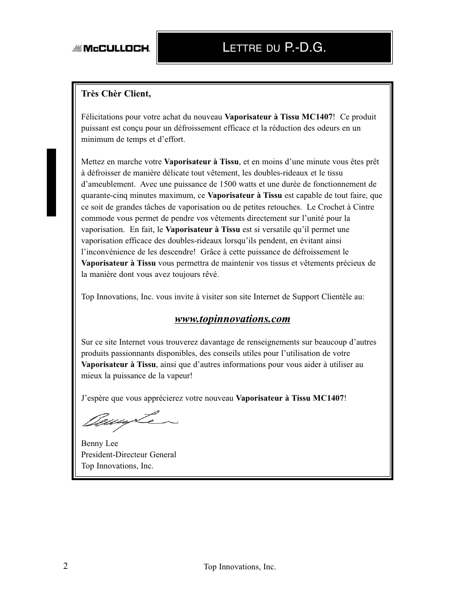 P.-d.g | Top Innovations MC1407 User Manual | Page 18 / 48