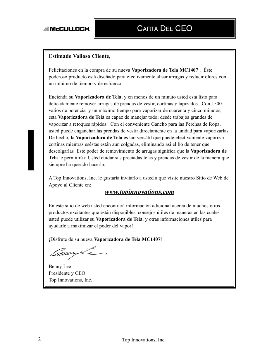 Top Innovations MC1407 User Manual | Page 34 / 48