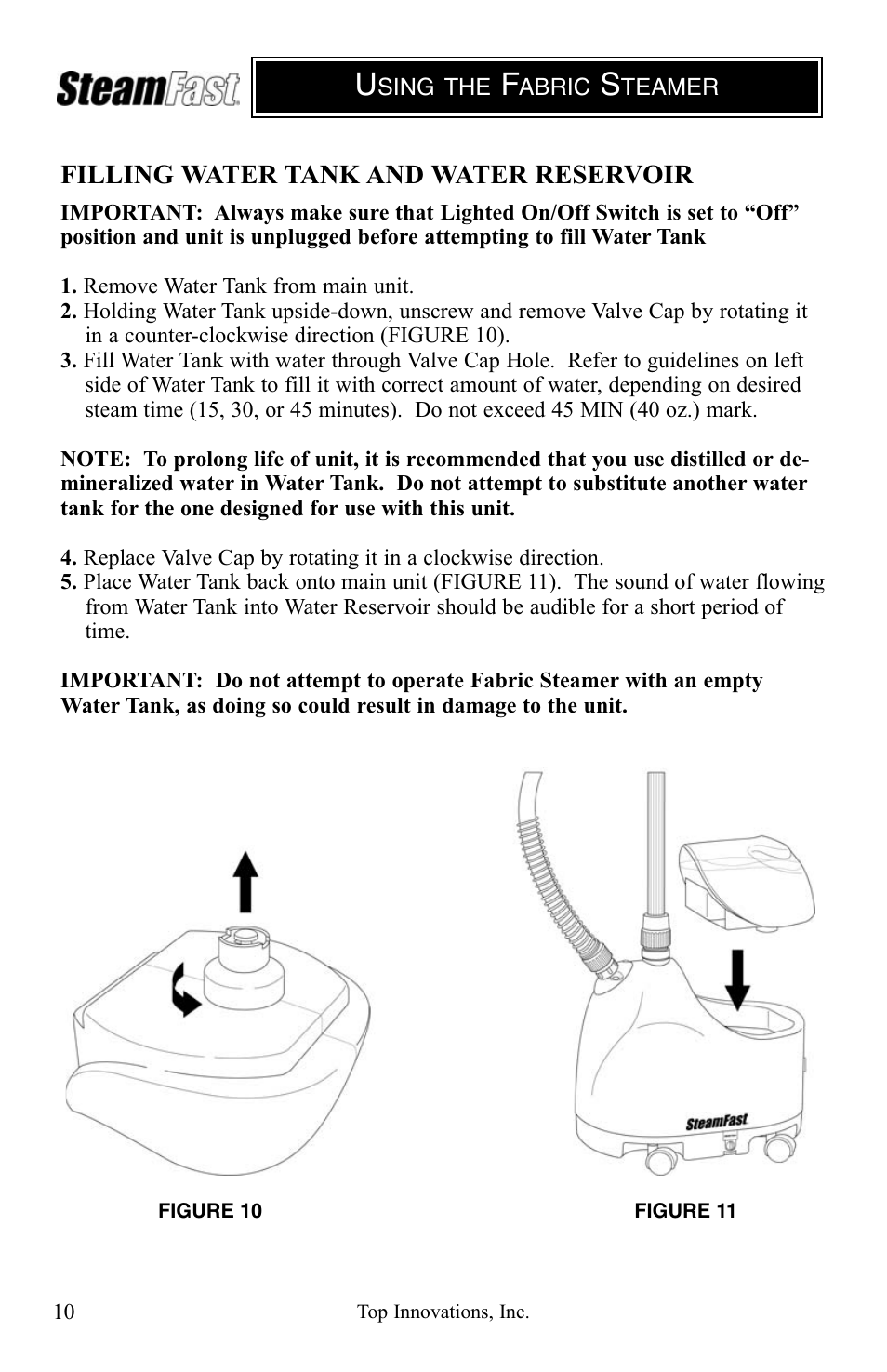 Top Innovations SF-407 User Manual | Page 10 / 16