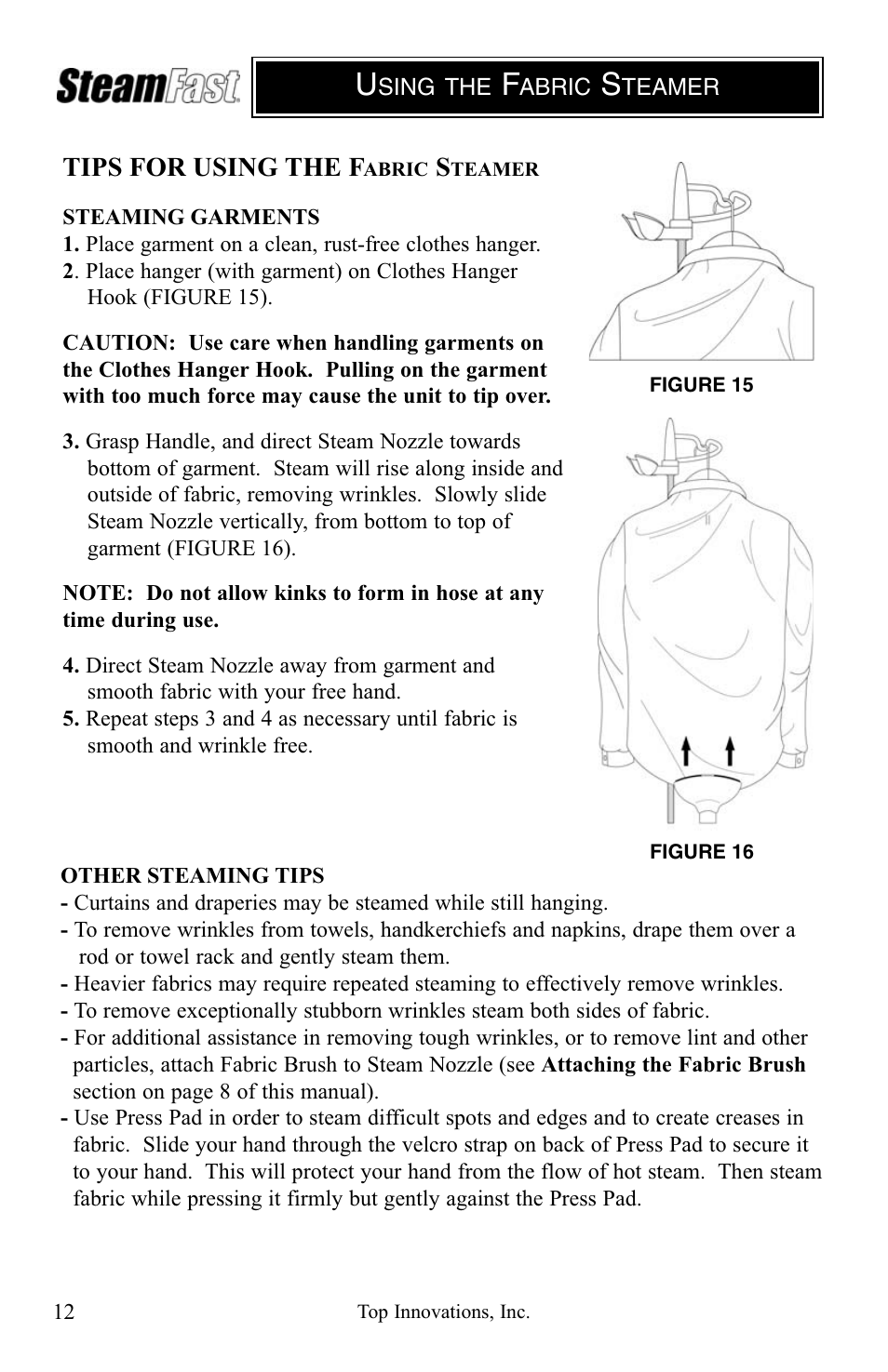 Top Innovations SF-407 User Manual | Page 12 / 16