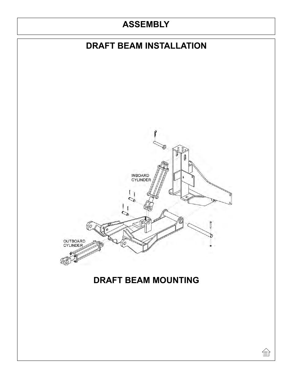 Assembly, Draft beam installation, Draft beam mounting | Tiger Products Co., Ltd JOHN DEERE 5101E User Manual | Page 47 / 210