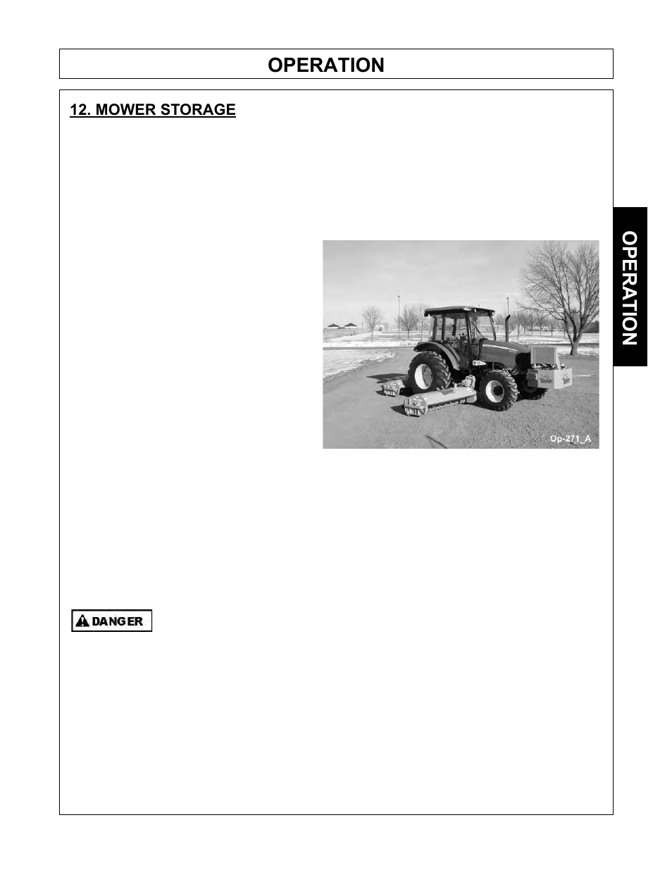 Operation, Opera tion, Mower storage | Tiger Products Co., Ltd JOHN DEERE 5101E User Manual | Page 83 / 210