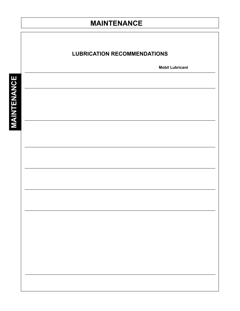 Maintenance, Lubrication recommendations | Tiger Products Co., Ltd JOHN DEERE 5101E User Manual | Page 96 / 210