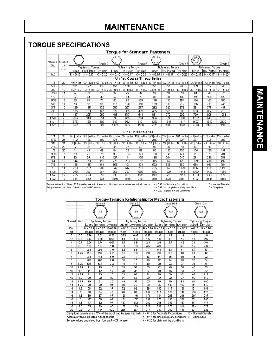 Maintenance | Tiger Products Co., Ltd JOHN DEERE 5101E User Manual | Page 97 / 210