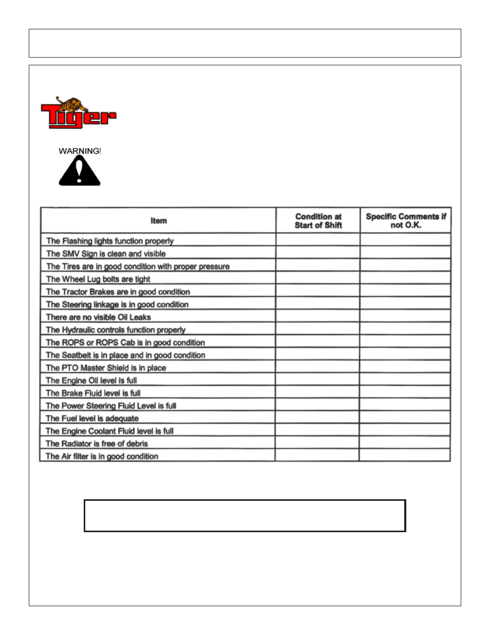 Operation tractor pre-operation inspection | Tiger Products Co., Ltd JD 72-7520 User Manual | Page 61 / 144