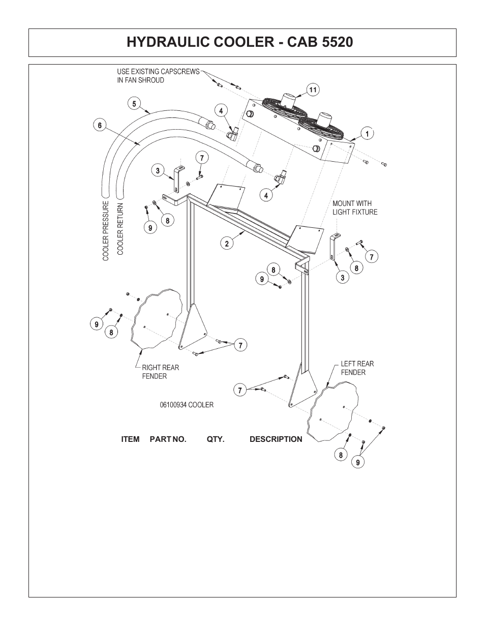 Hydraulic cooler - cab 5520 | Tiger Products Co., Ltd JD 5520 User Manual | Page 105 / 222