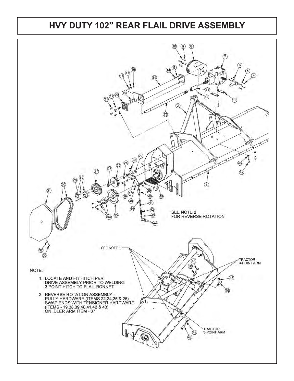 Hvy duty 102” rear flail drive assembly | Tiger Products Co., Ltd JD 5520 User Manual | Page 168 / 222