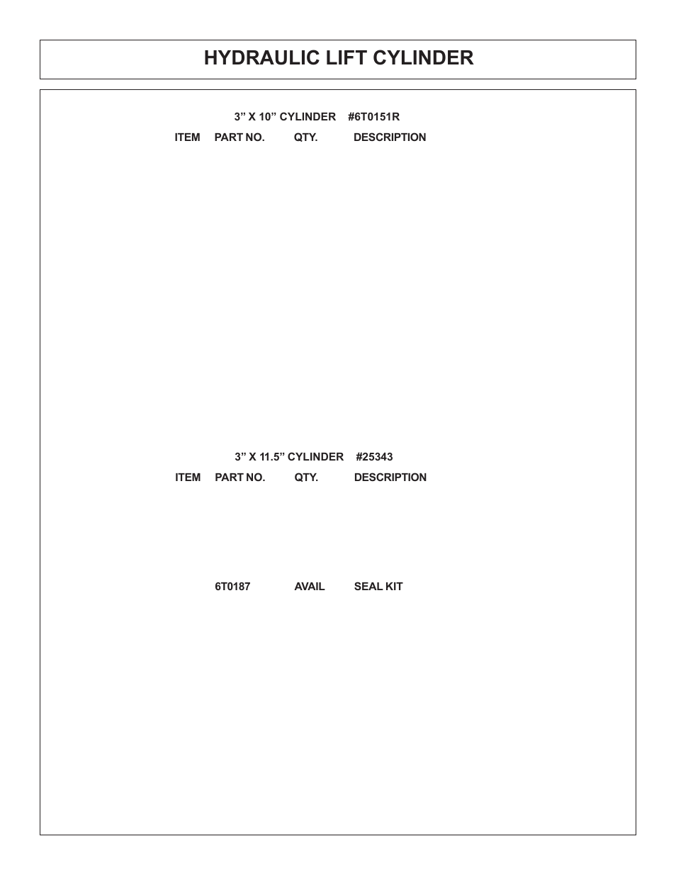 Hydraulic lift cylinder | Tiger Products Co., Ltd JD 5520 User Manual | Page 185 / 222