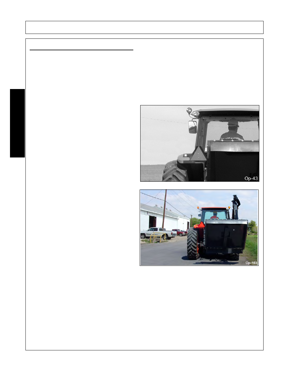 2 transporting on public roadways, Operation, Opera t ion | Tiger Products Co., Ltd CNH T6010-80 User Manual | Page 116 / 316