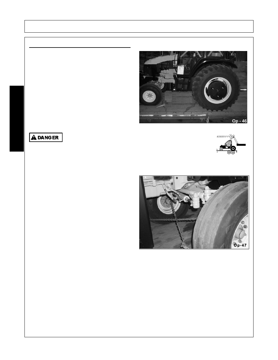 3 hauling the tractor and implement, Operation, Opera t ion | Tiger Products Co., Ltd CNH T6010-80 User Manual | Page 118 / 316