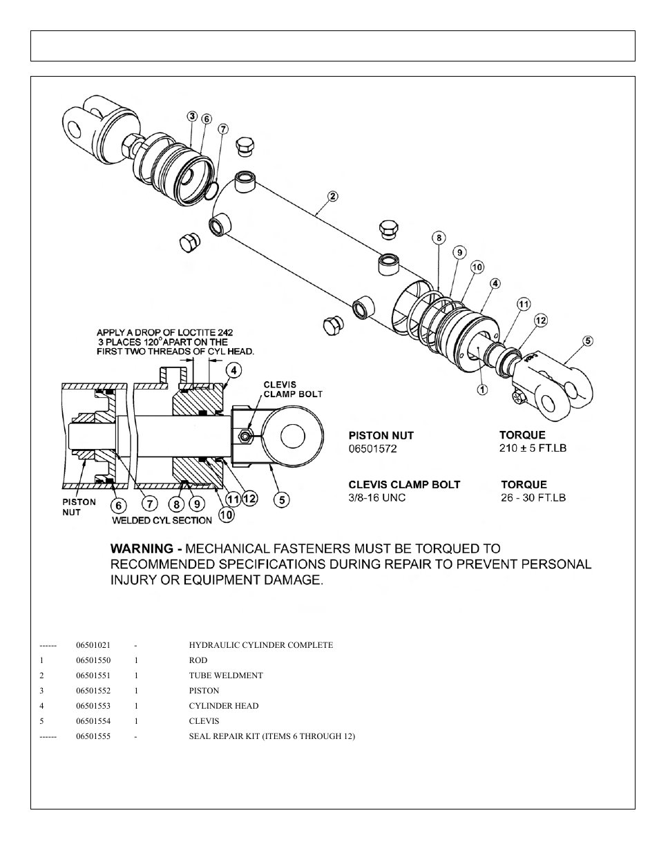 3in x 10in welded cylinder breakdown | Tiger Products Co., Ltd CNH T6010-80 User Manual | Page 246 / 316