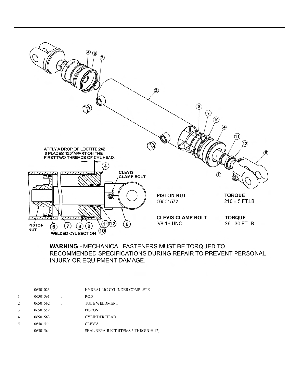 3in x 18in welded cylinder breakdown | Tiger Products Co., Ltd CNH T6010-80 User Manual | Page 247 / 316